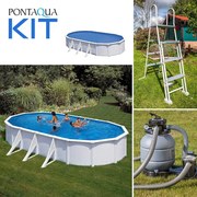 GRE KIT 7 fémfalas családi medence szett 7,3 x 3,75 x 1,2 m