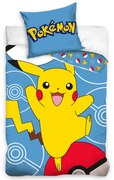 Carbotex Pokémon Pikachu és Pokéball gyermekágynemű, 140 x 200 cm, 70 x 90 cm