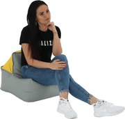 Babzsák, szürke / zöld szövet, ALIMOR