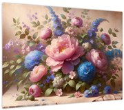 Kép - Asztal tele virágokkal (70x50 cm)