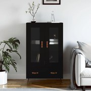 fekete szerelt fa magasszekrény 69,5 x 31 x 115 cm
