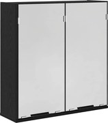vidaXL Tükörszekrény polcokkal Fekete tölgy 64 x 20 x 67 cm Faanyag