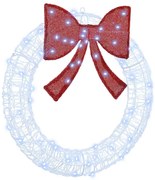 Koszorú 60 LED-del Hideg feher 75 cm Akril