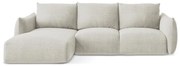 Bézs kinyitható sarokkanapé (bal oldali-heverő résszel) Leila – Makamii