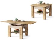 Mazzoni CLEO Artisan Tölgy/Bézs (Pezsgő) - NYITHATÓ/MAGASÍTHATÓ DOHÁNYZÓASZTAL ÉTKEZŐASZTAL ÉS DOHÁNYZÓASZTAL EGYBEN