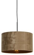 Modern függőlámpa fekete barna árnyékolóval 35 cm - Combi