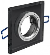 Lámpa Mennyezeti lámpatest BRILLANTE, üveg, fekete kristály, négyzet (+ izzó foglalat MR11, MR16, JCDR)