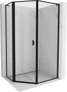 Mexen Mist L ötszögletű aszimmetrikus balra nyíló zuhanykabin 80 x 100 cm, fekete keret, fekete - 8A8L-080-100-70-70-L