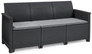 Kerti bútor Keter Elodie 3 férőhelyes kanapé grafit