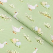 Goldea húsvéti teflon szövet terítőknek - libák és húsvéti tojások 160 cm