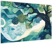 Kép – Az életfa zöld lombkoronája (90x60 cm)