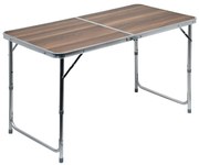 Összecsukható kempingasztal barna/króm