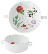 Mediterrán porcelán tál fogóval 20 cm Home & Kitchen