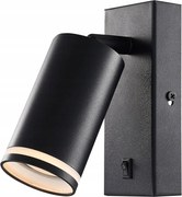 Fali spotlámpa kapcsolóval, állítható, fekete SPGU10LFB