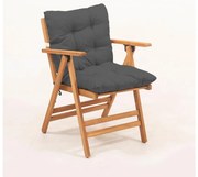 Összecsukható kerti szék párnával, szürke/habr