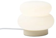 Japandi asztali lámpa bézs színben, opálüveggel, 15 cm - Miele