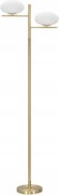 Állólámpa Magas Arany Fém 2 Fehér Lámpabúra 180cm