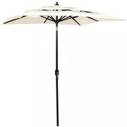 3 szintes homokszínű napernyő alumíniumrúddal 2 x 2 m