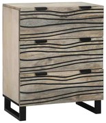 Széf fiókkal Fehér 60 x 33.5 x 75 cm Tömör mangófa