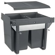 Hulladékgyűjtő GTV Practi Eco 450, szelektív, manuális működés, lágy záródás, 2*20 L edénnyel, fedéllel