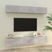 4 db betonszürke fali TV-szekrény 100 x 30 x 30 cm