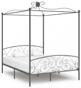 szürke fém baldachinos ágykeret 180 x 200 cm