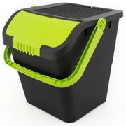 Practic szelektív hulladékgyűjtő szemetes, 35 l,zöld fedéllel