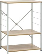vidaXL fehér és tölgy szerelt fa mikrohullámú szekrény 60x39,6x79,5 cm