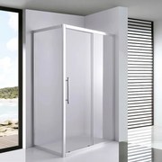 Stuxi Nizza 100x90 aszimmetrikus szögletes tolóajtós zuhanykabin 6 mm vízlepergető biztonsági üveggel, króm elemekkel, 200 cm magas