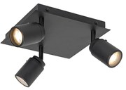 Okos fürdőszoba spotlámpa fekete négyzet alakú IP44 3 Wifi GU10 - Ducha