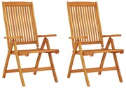 2 db összecsukható tömör eukaliptuszfa kerti szék