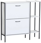 SOVIO cipőtartó, 2 polcos, fehér