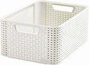 Rattan hatású kosár, 18l, törtfehér, CURVER Style M (CSCR18B)