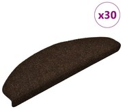 öntapadós lépcsőszőnyegek 30 db 65 x 21 x 4 cm barna félkör alakú nagy