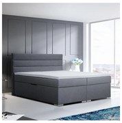 NEW BOLERO 180x200 cm kárpitozott ágy tárolóval és topperes matracokkal, szürke