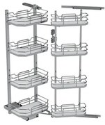 Konyhai fémrács, kamravasalat, 450mm, króm-fehér, csillapított záródás, 8 kosár SIGE, Infinity Line 230B