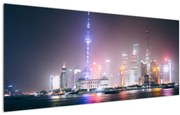 Éjszakai Shanghai képe (120x50 cm)