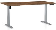 OfficeTech B állítható magasságú asztal, 160 x 80 cm, szürke alap, silverjack tölgy