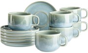 Mäser Cordelia Atacama Green kávéscsészék és csészealjak szett, 6+6 db