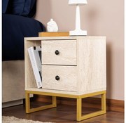 Éjjeliszekrény GLIMMER 50x45,2 cm bézs/arany