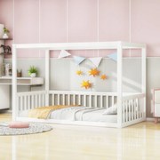 Gyerekágy Egyszemélyes ágy Baldachinos ágy 90 x 200 cm Fehér