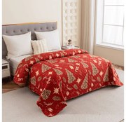 Ágytakaró GOLD CHRISTMAS piros Méret: 170 x 210 cm