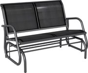 Outsunny 2 személyes hintaszék kertibútor, 200 kg teherbíró képességgel, 120 x 70 x 85 cm, fekete | Aosom