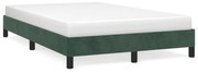 ágykeret matrac nélkül sötétzöld 120x190 cm bársony