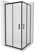 Mexen Rio négyzet alakú zuhanykabin 90 x 90 cm, opál, fekete - 860-090-090-70-30