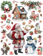 Santa Claus karácsonyi matricák, 33 x 50 cm