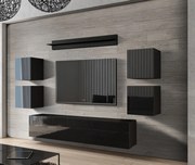 Prince Concept 41 nappali bútor szett magasfényű fekete (240CM)