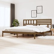 vidaXL mézbarna tömör fenyőfa ágykeret 200 x 200 cm