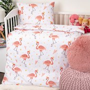 4Home Flamingo pamut ágyneműhuzat kiságyba, 100 x 135 cm, 40 x 60 cm, 100 x 135 cm, 40 x 60 cm
