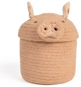 Világos rózsaszín textil játéktároló kosár ø 17x15 cm Mini Peggy the Pig – Lorena Canals